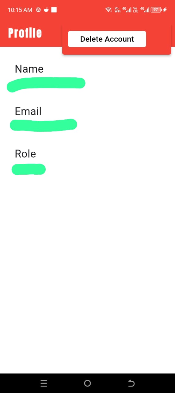 Delete account option
